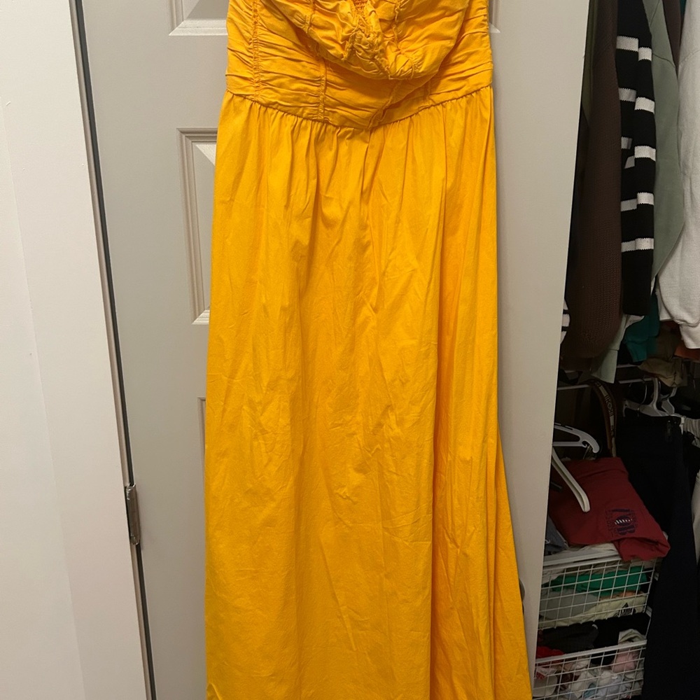 Yellow Strapless Maxi Dress